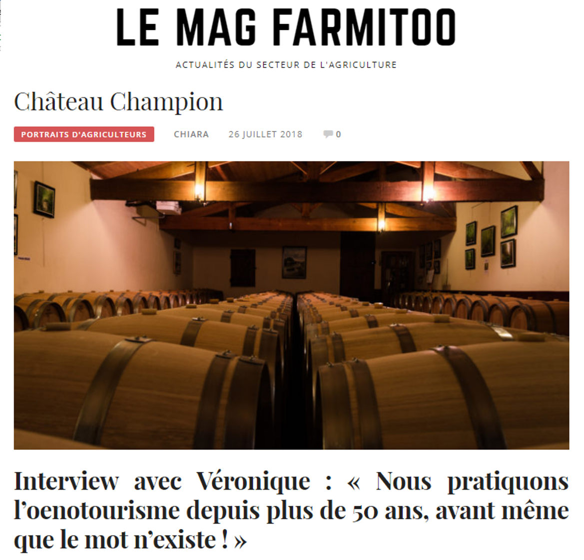 Le MAG FARMITOO parle de Château Champion !